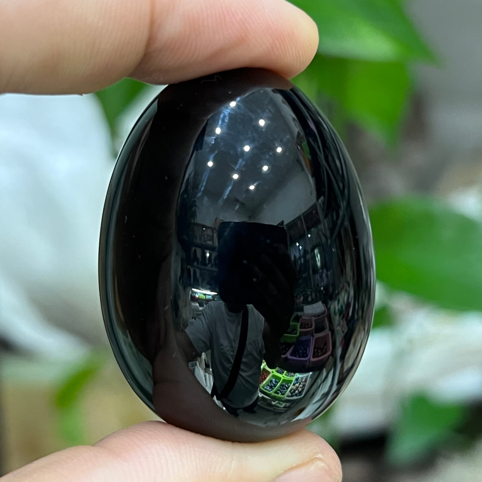 2” Natural Obsidian Quartz Hand Carved Egg skull Crystal healing 1pc