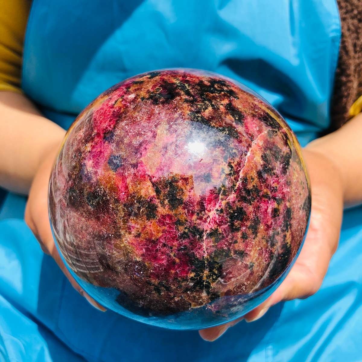 5.47LB Natural Rose Grey Crystal Ball Quartz Crystal Reiki Healing Stone 4794