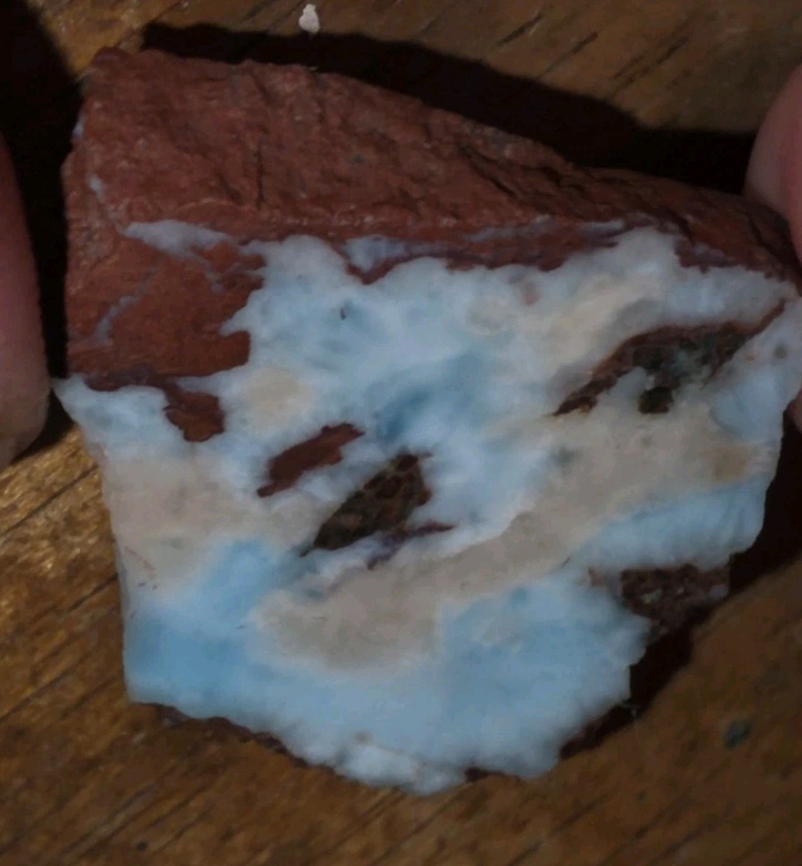 55.5ct Larimar Slice, Rough Gemstone, Dominican Republic, B Grade