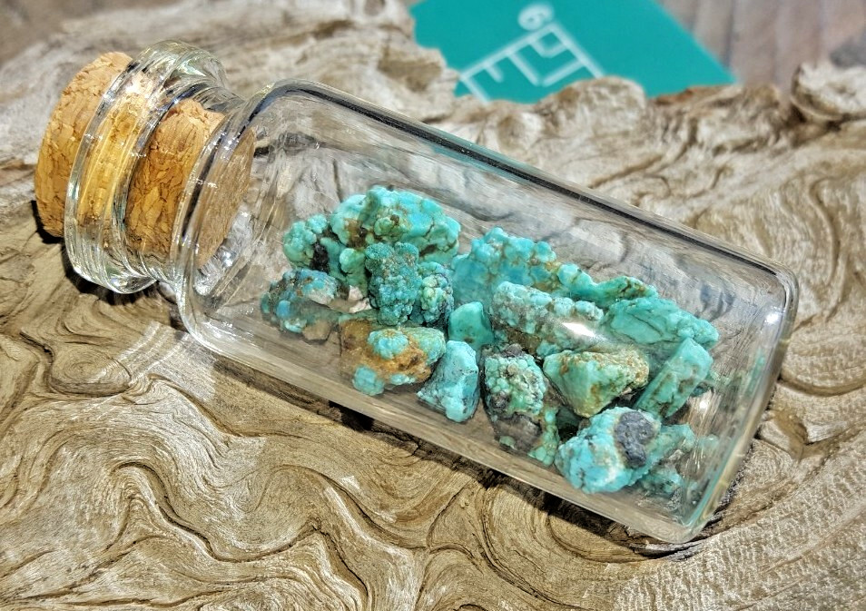 5 grams Villa Grove Turquoise premium Blue Nuggets in Glass jar