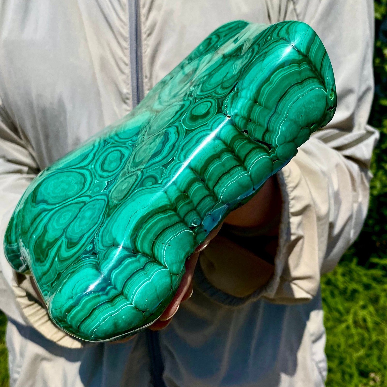 7.49LB Natural glossy Malachite transparent cluster rough mineral sample