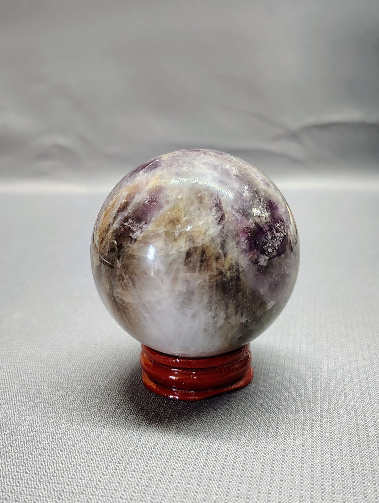 300g Purple Amethyst or Lepidolite Crystal Sphere 65mm