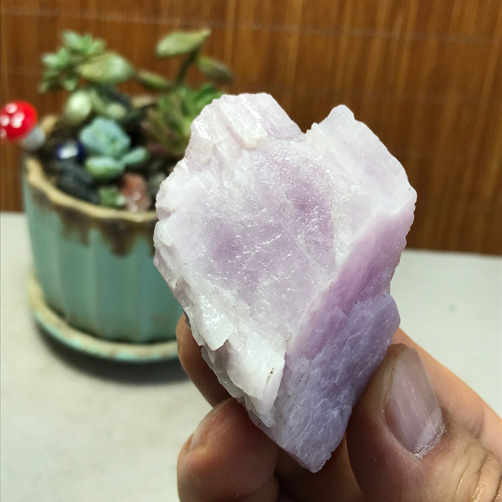 63-43-23mm NATURAL ROUGH KUNZITE PINK SPODUMENE CRYSTALS 81g A5355