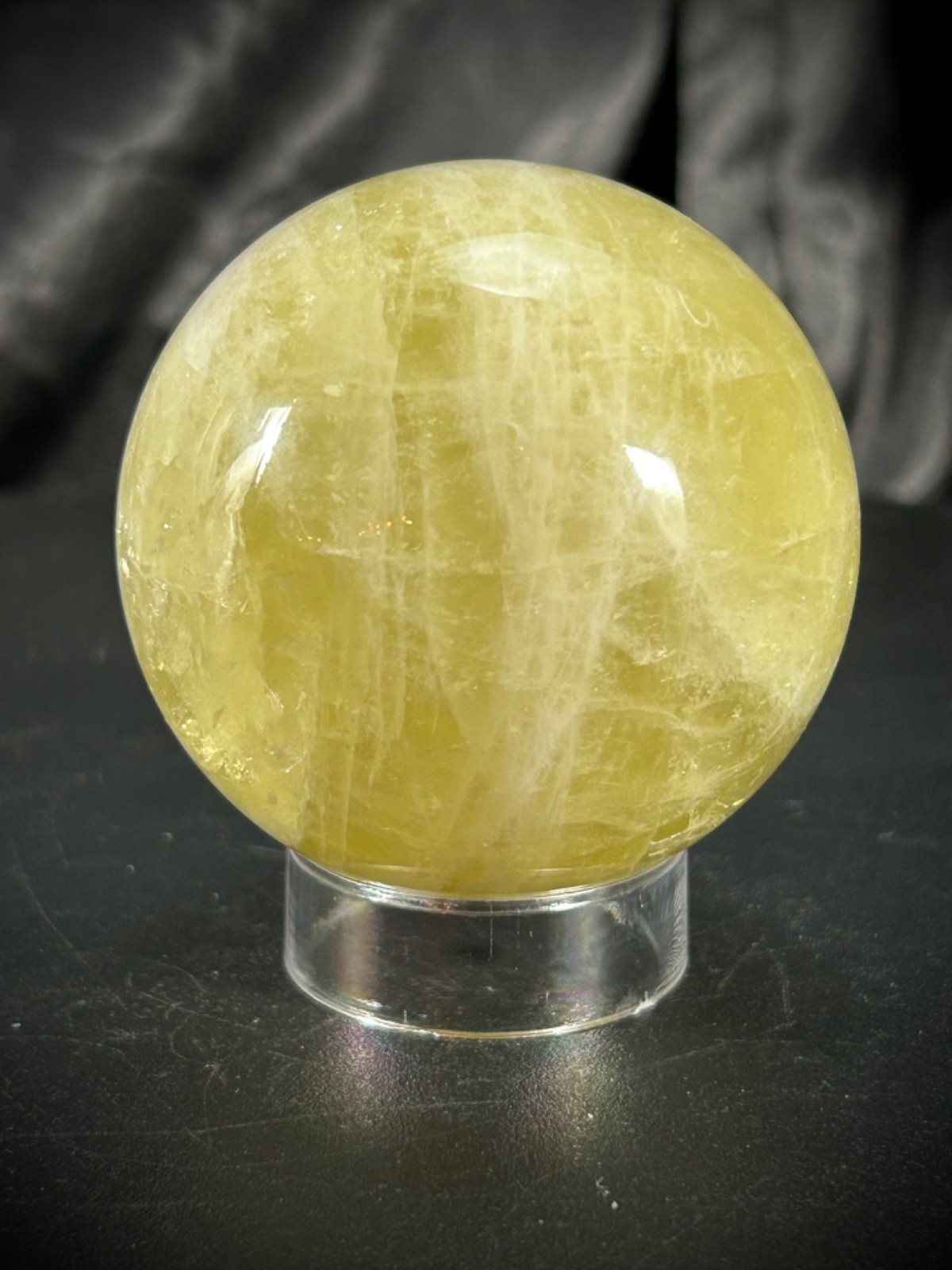 2.21″ Citrine Sphere With Acrylic Stand 8.6oz