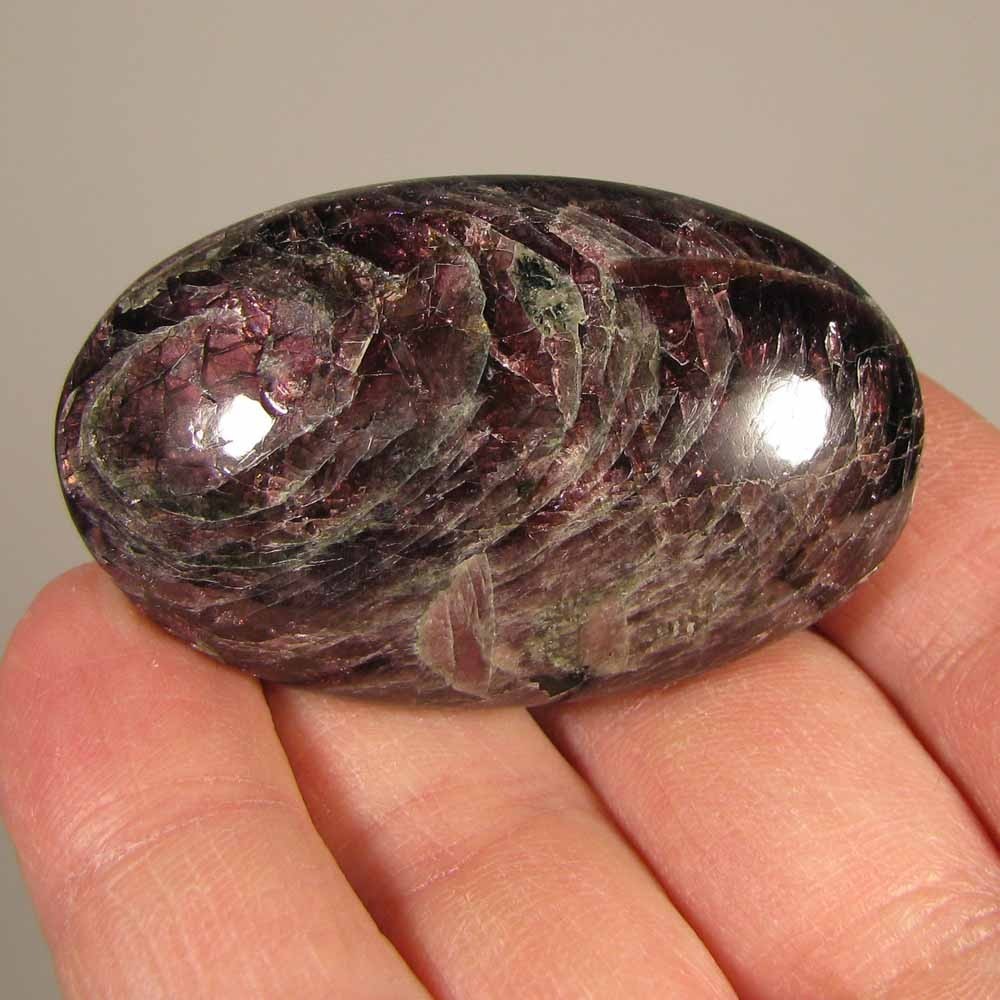2.1″ Red RHODOLITE GARNET Crystal Polished Palm Stone – India