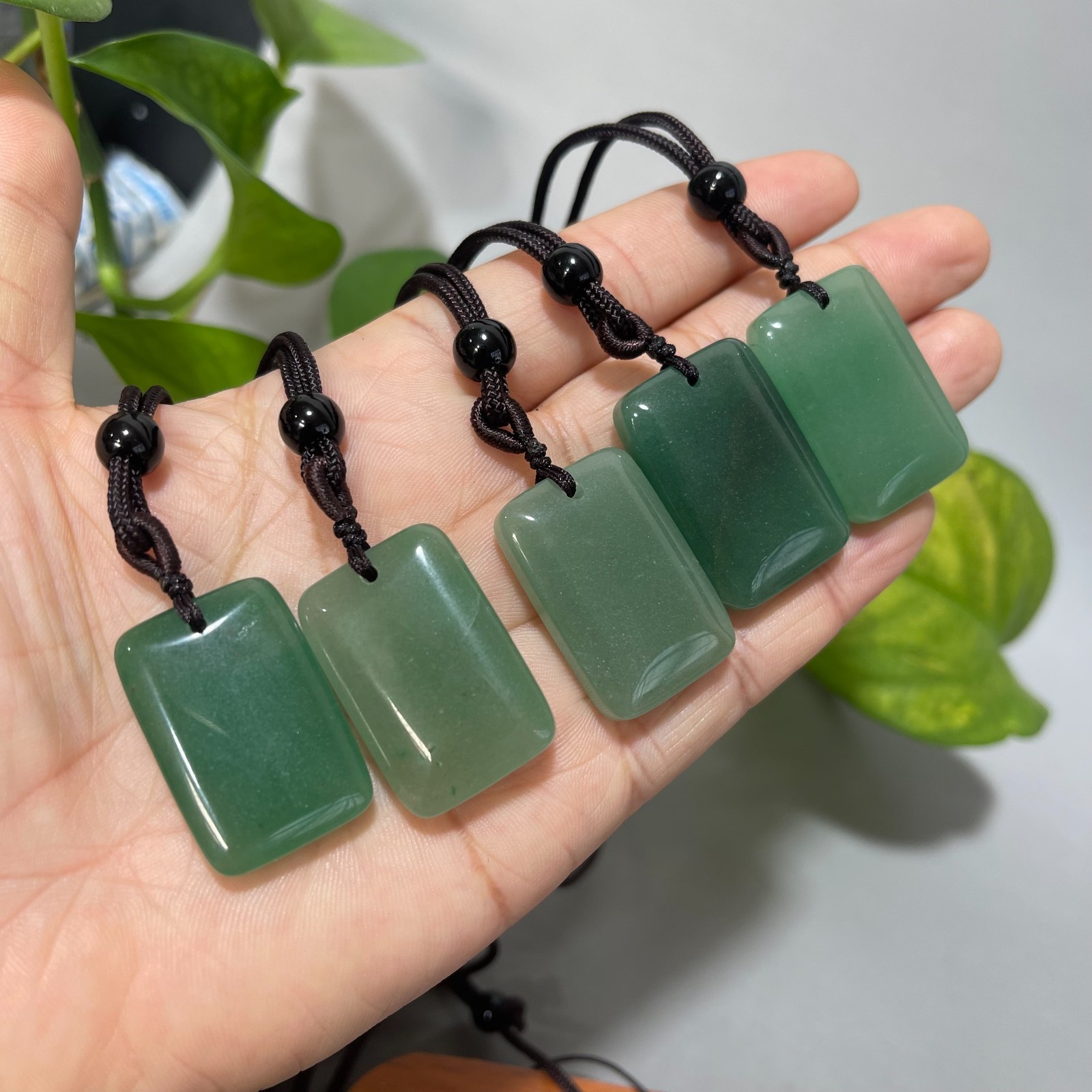 5pcs Raw NATURAL Green Aventurine Pendant stone Quartz Crystal