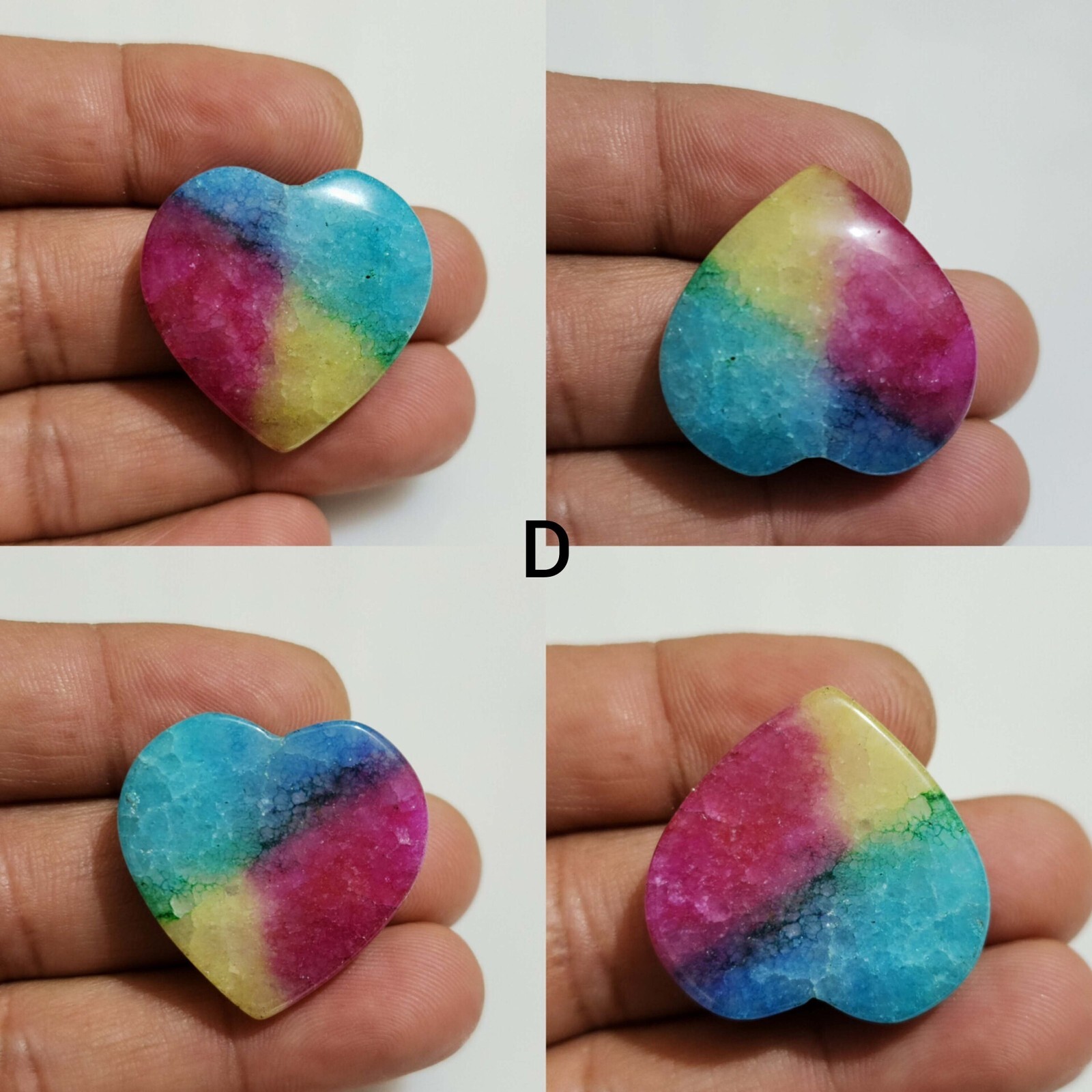 Excellent Top Rainbow Solar Quartz Heart Shape Jewelry For Making Loose Gemstone