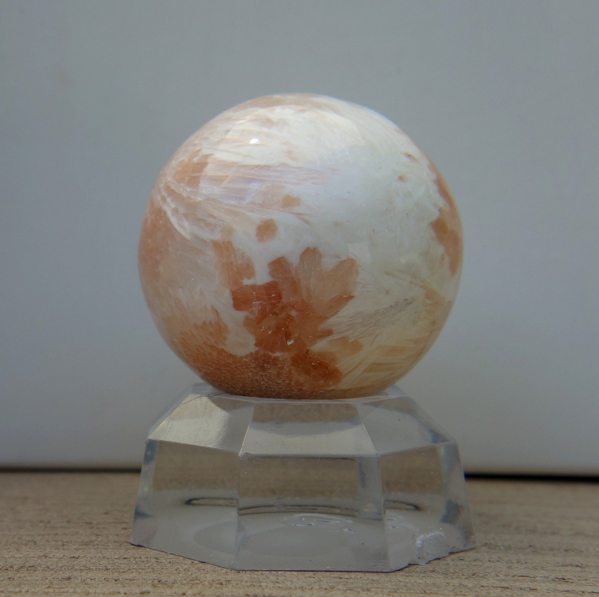 Pink Scolecite Sphere Crystal Ball Peace Harmony Sensitivity