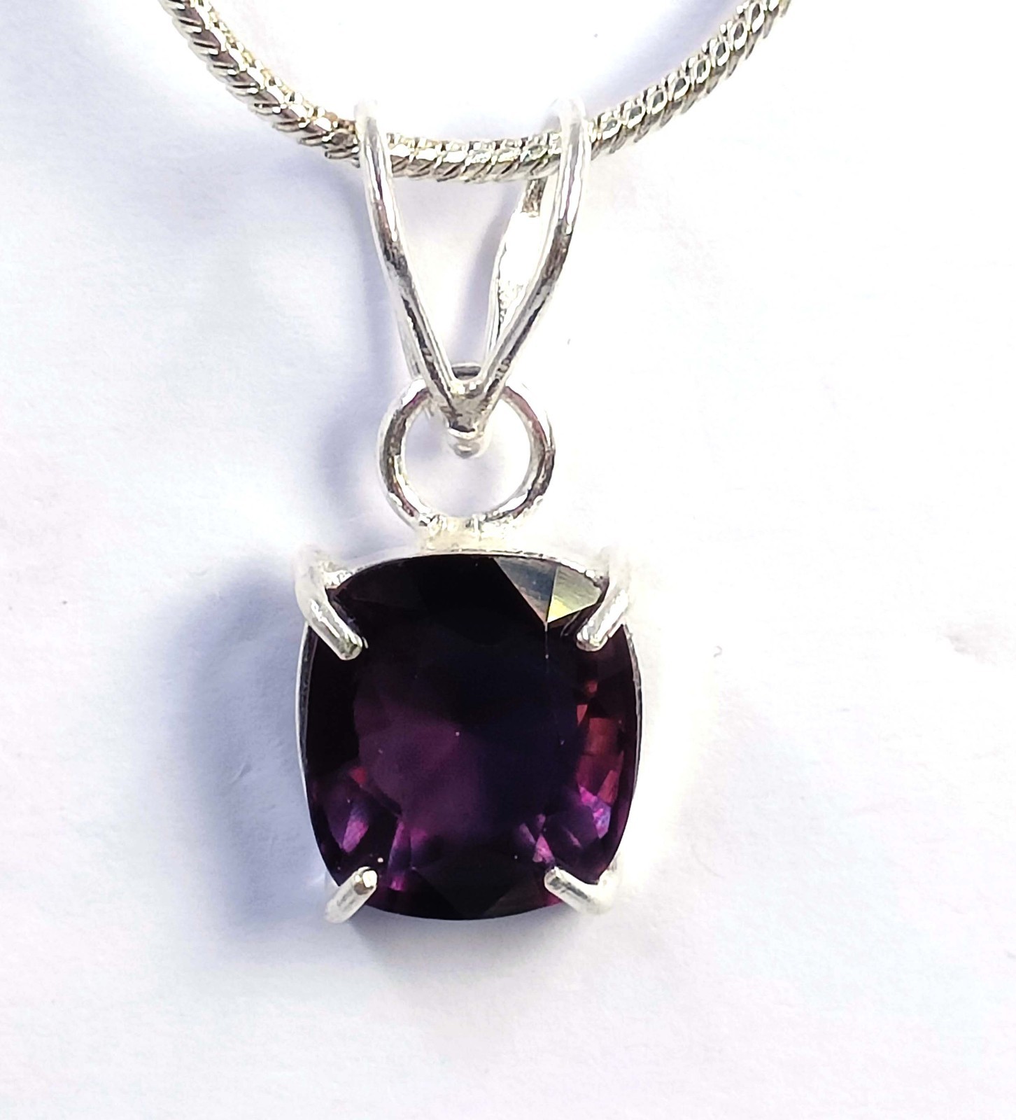 17 Ct Natural Blue Alexandrite Cushion Shape 925 Pendant Silver IGL 6MHQ