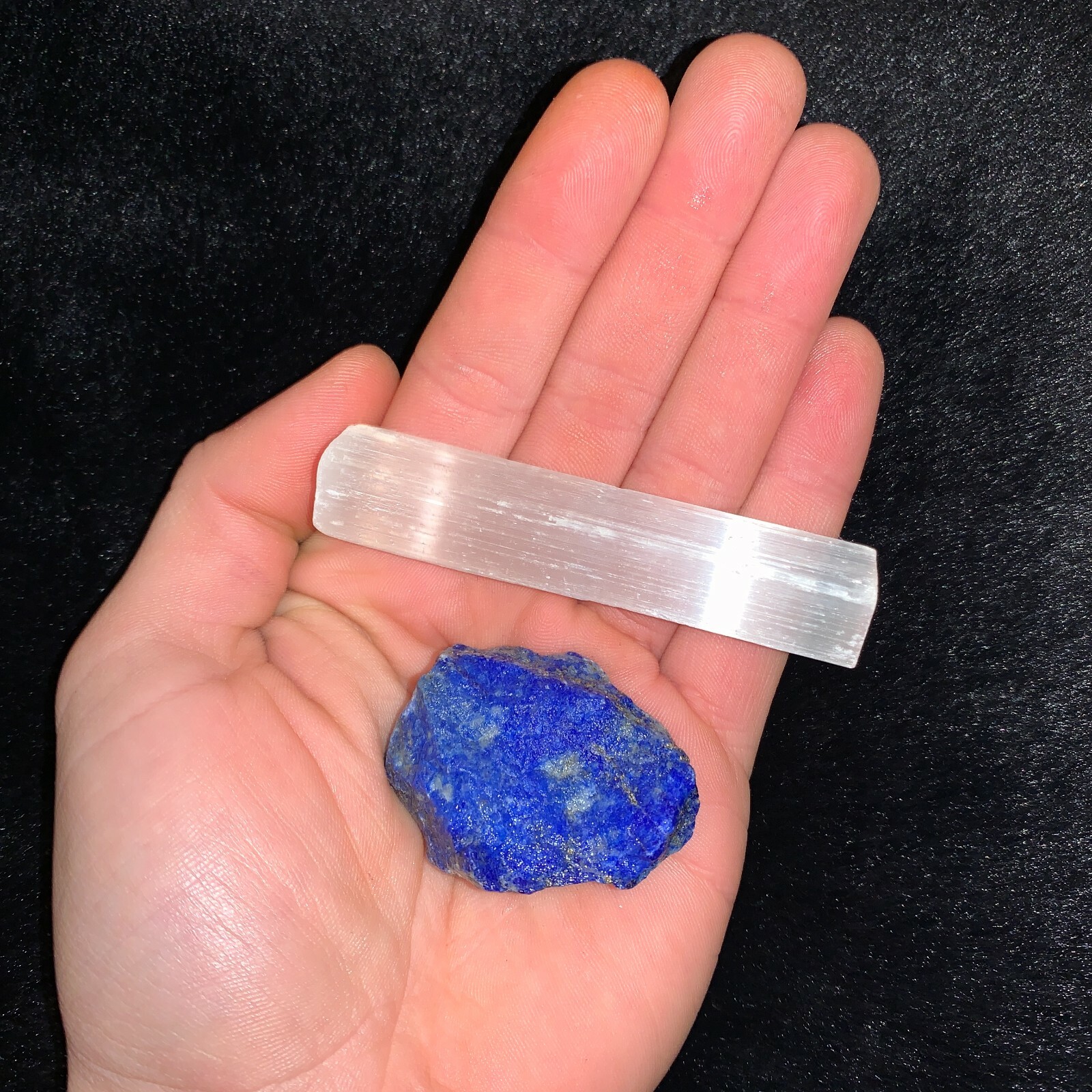 One (1) Charged Lapis Rough Gemstone + A FREE Selenite Charging Stick