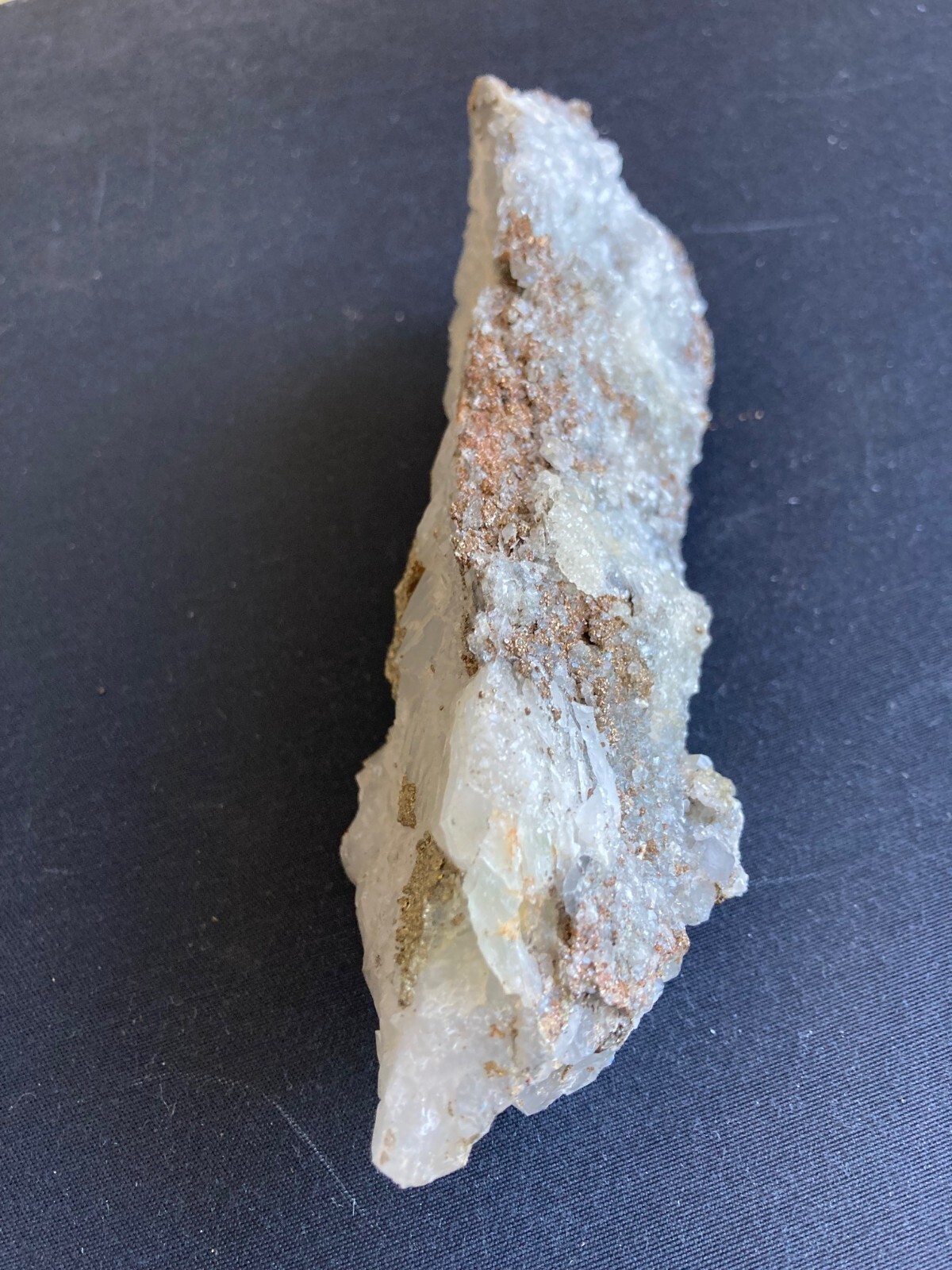 Natural Mineral Collectable Pyrite – Fools Gold in White Quartz 6″ x 2″ x 2″