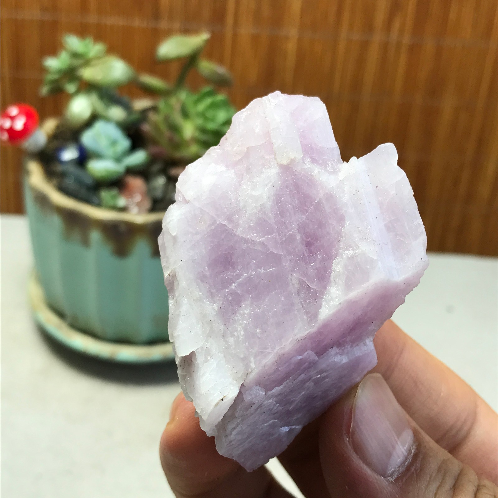 63-43-23mm NATURAL ROUGH KUNZITE PINK SPODUMENE CRYSTALS 81g A5355