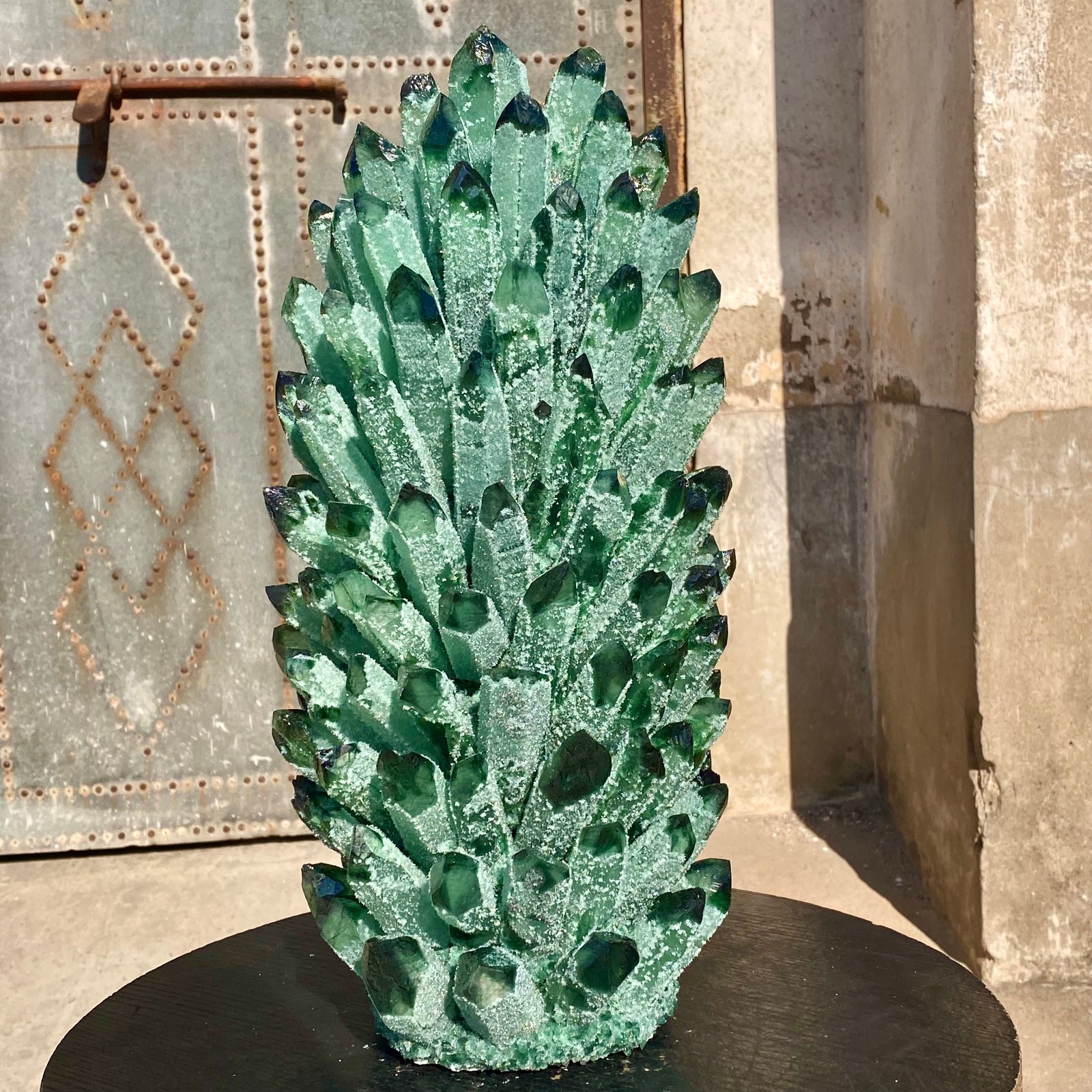 29LB New Find green Phantom Crystal Quartz Cluster Mineral Specimen Healing