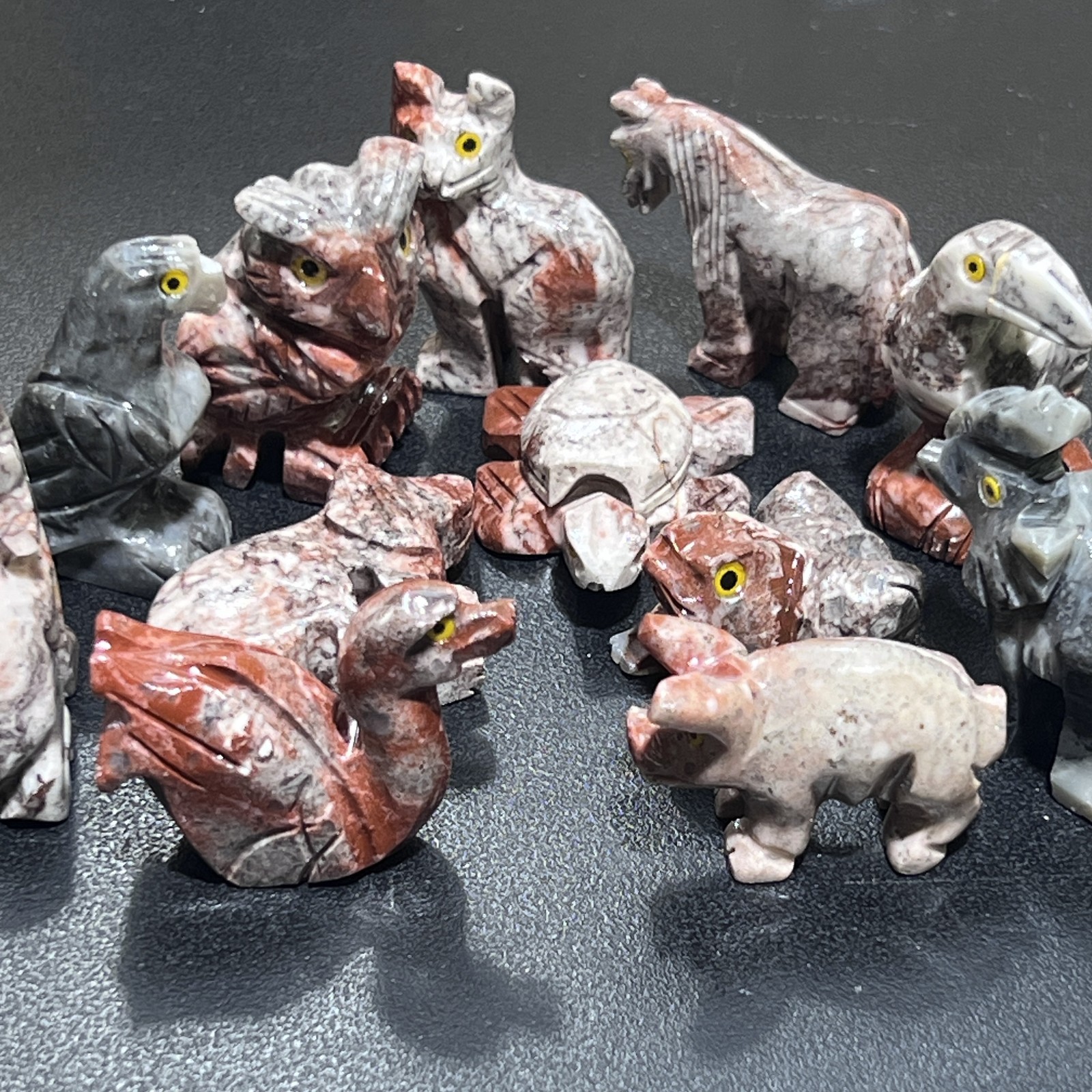 Small Soapstone Animal Carvings (Packs of 10) Wholesale Miniature Figurines