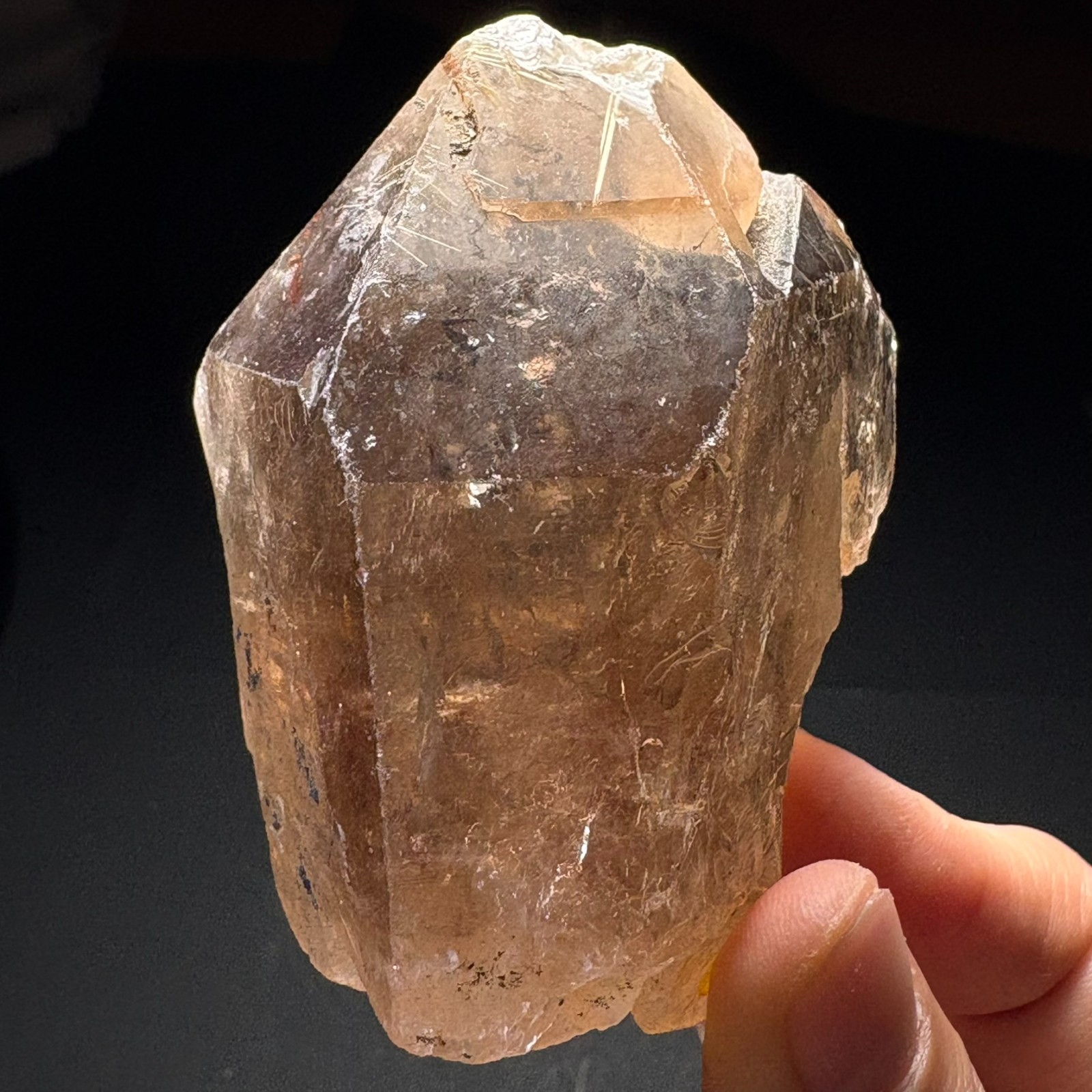 Natural Crystal Smoky Quartz with Golden Rutile Inclusion Meditation Healing 727