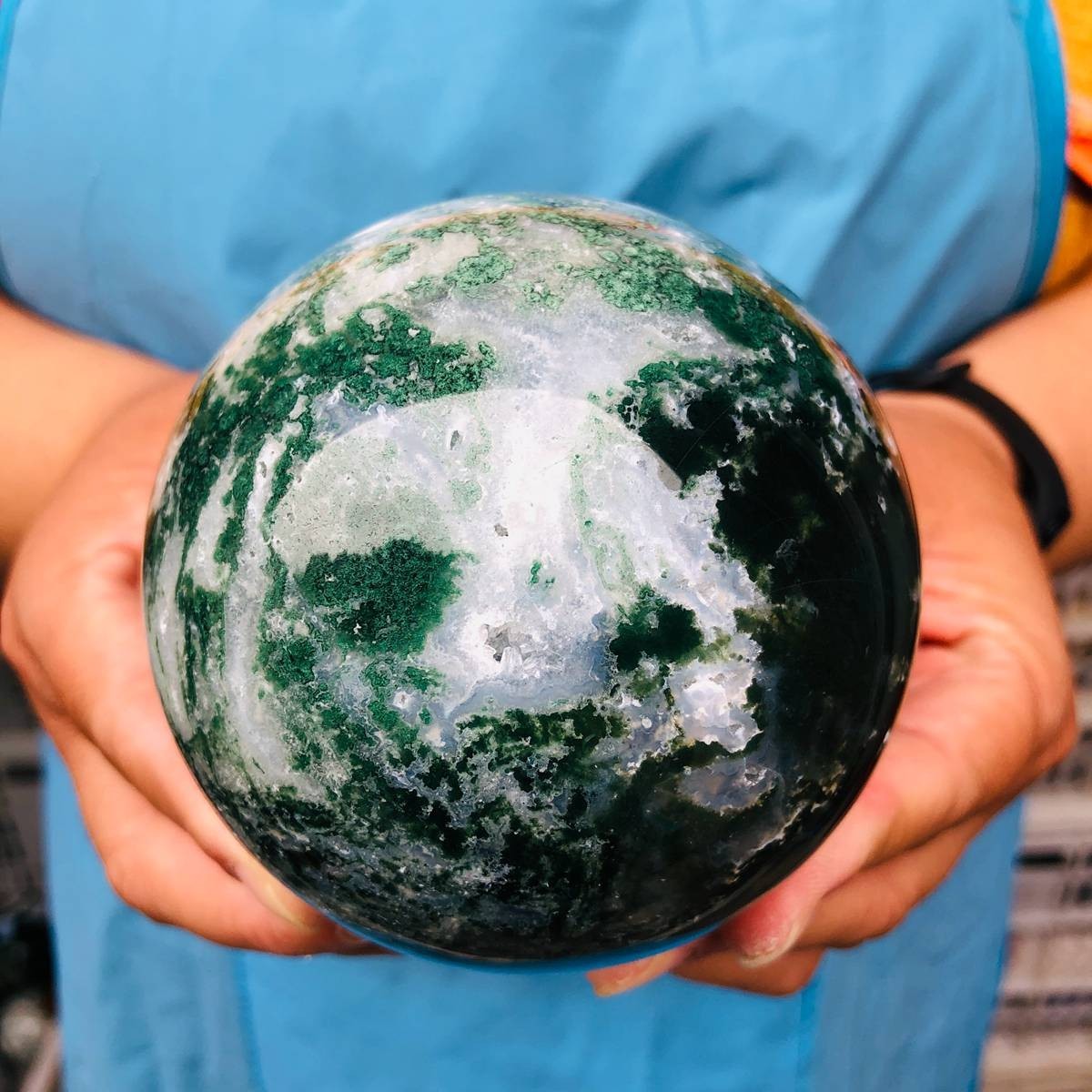 3 pieces 2650g Natural aquatic Agate Ball Quartz Crystal Sphere Healing 2110