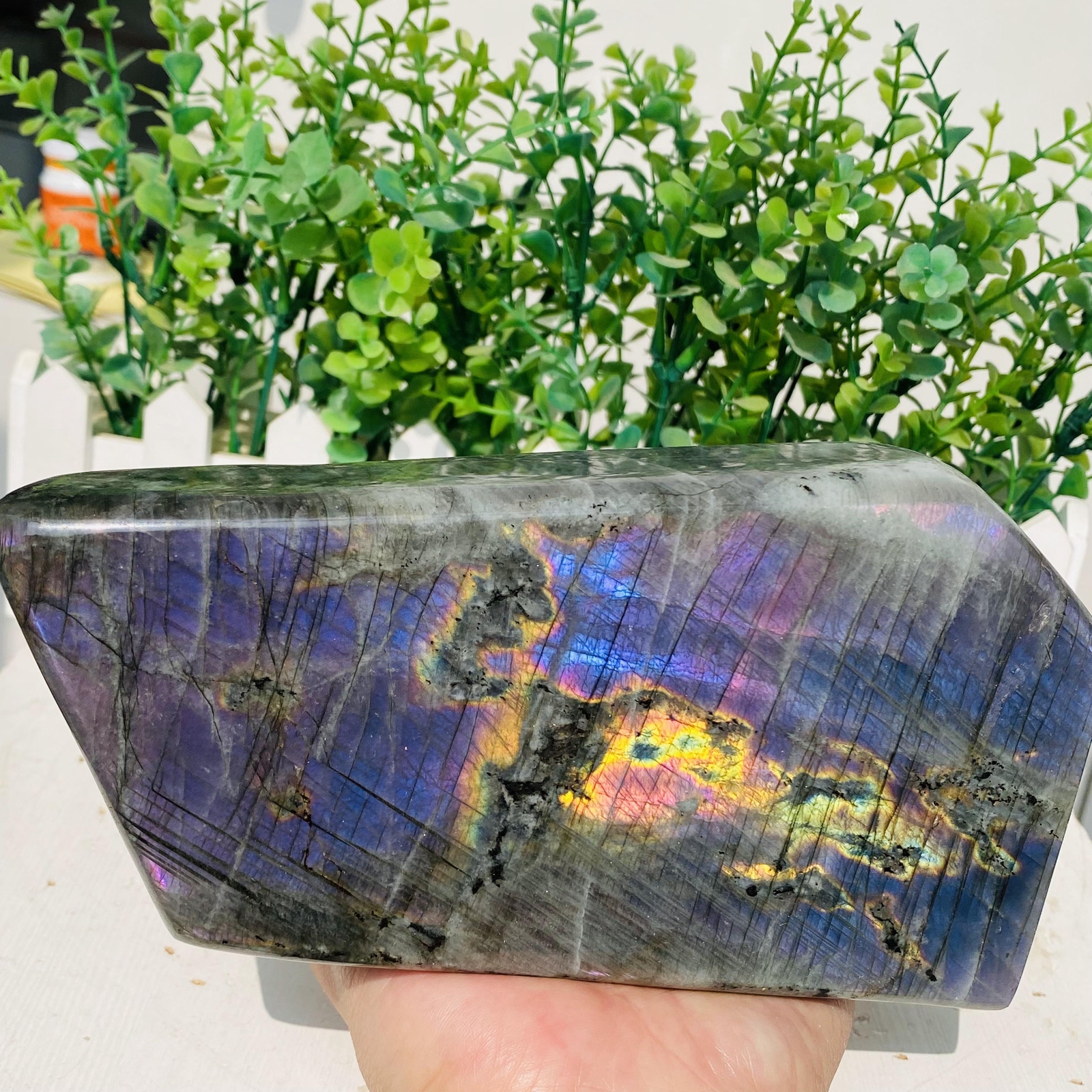 Natural Purple Labradorite Quartz Crystal Freeform Mineral Specimen 1520g
