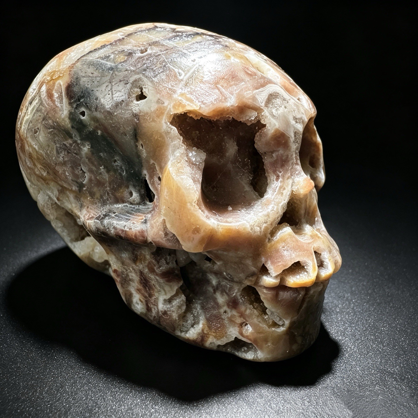 Crystal Skull, Hand Carved Natural Sphalerite Specimen for Collection, Home Deco