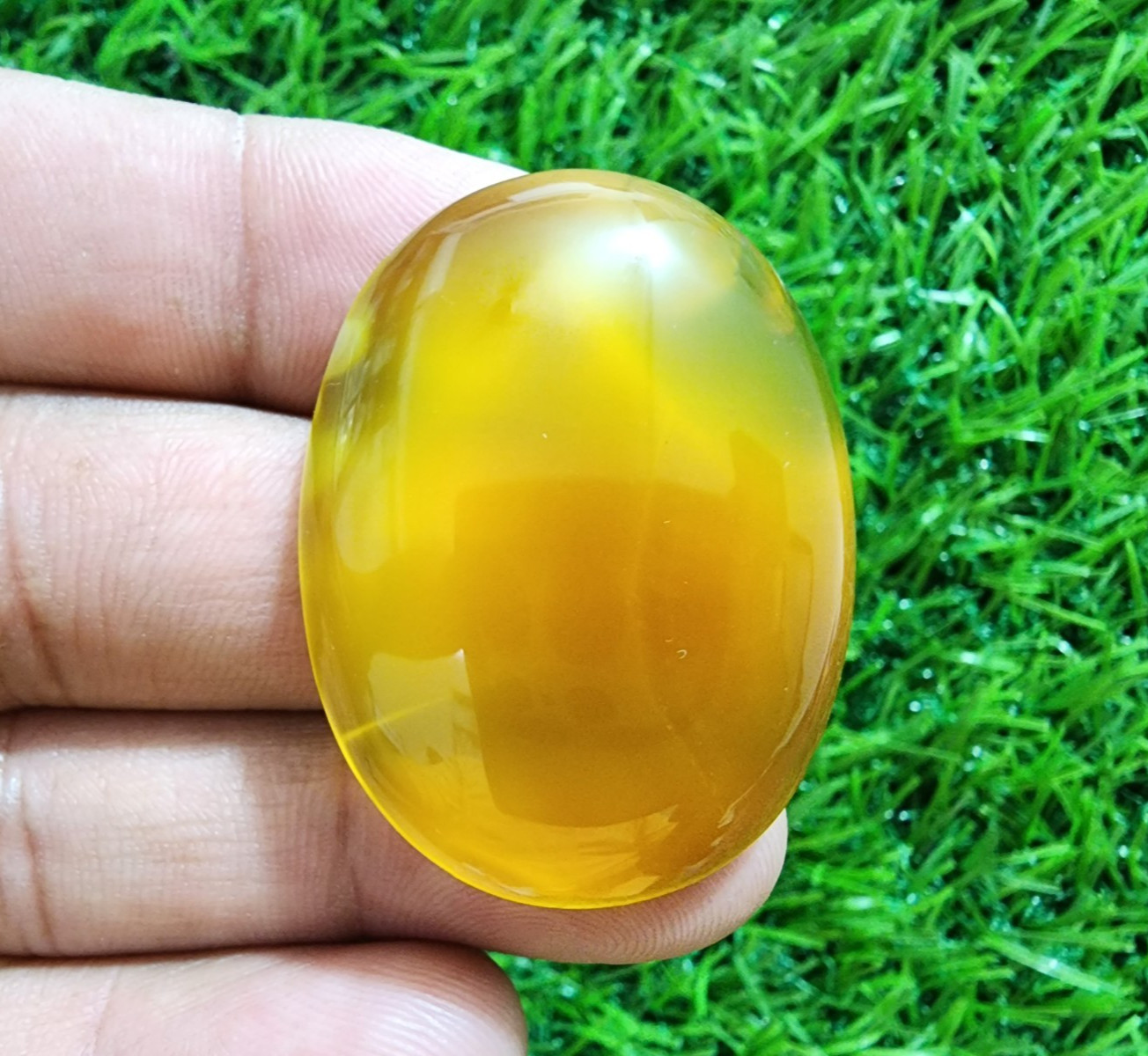 Fantastic Designer Yellow Onyx Agate Cabochon Oval Shape 84 Crt Loose Gemstone