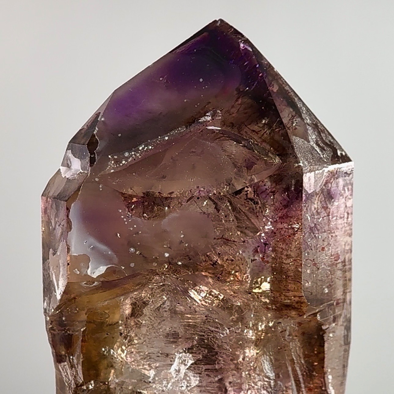 Large Moving Bubble! Rare Elestial Grape Jelly Shangaan Amethyst Enhydro Crystal