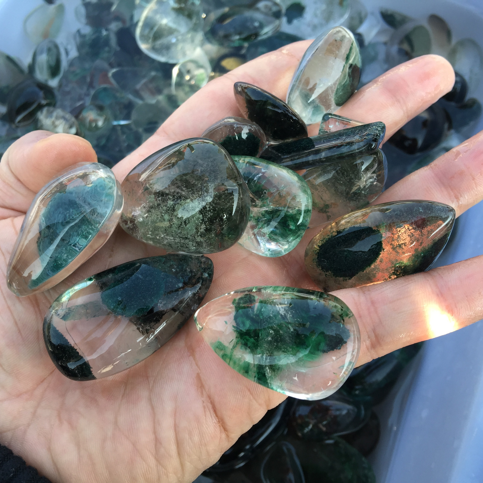 A LOT Natural ghost phantom quartz pendant crystal healing 10pcs random