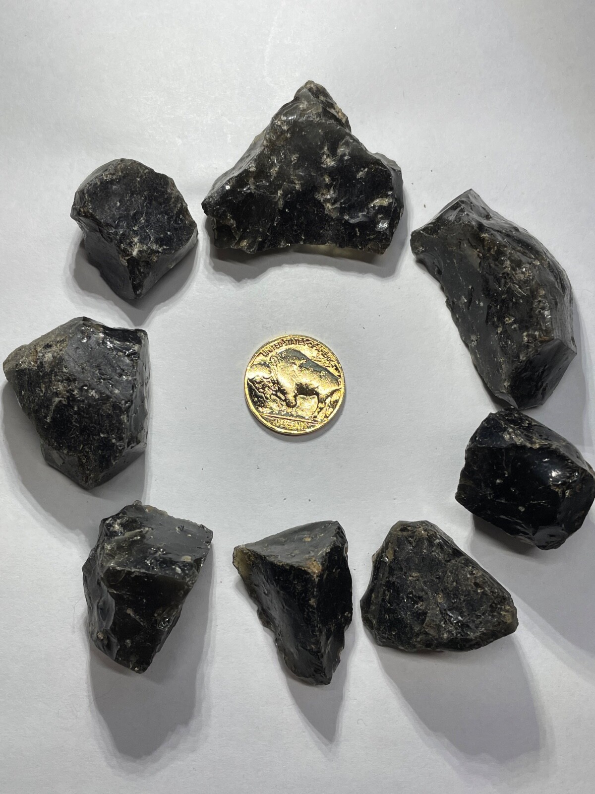 OBSIDIAN BLACK 8 pieces, 133Grams, 💎Rising Sun Rocks Crystals 💎