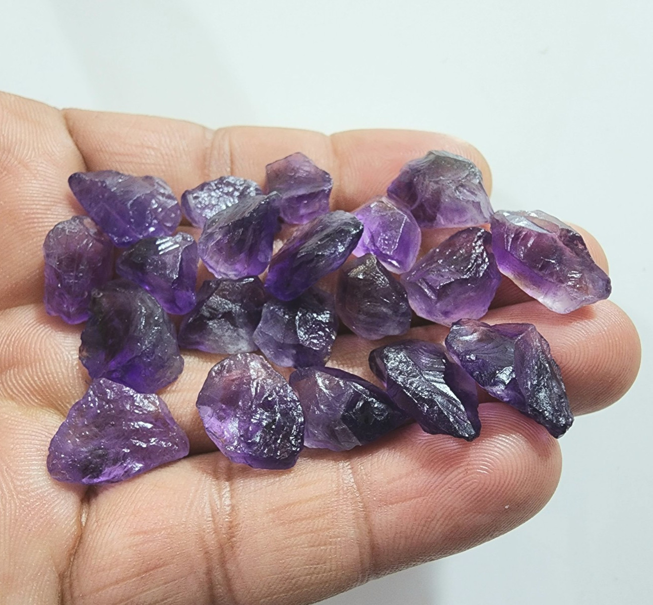 20 Pcs Pretty A+ Purple Amethyst Rough Gemstone Chunks Size 13-18 MM Loose Rough