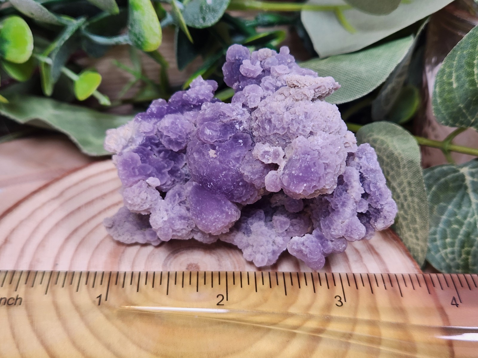 Grape Agate Crystal Cluster Indonesia Purple Botryoidal Druzy 66g 2.5″ Y6