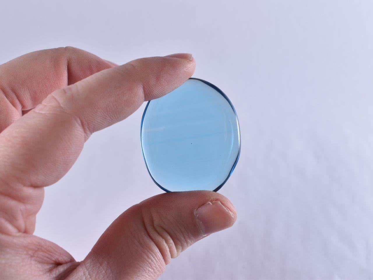 1x Polished Dark Blue Obsidian Palmstone Palm Stone Worry Stone Healing 40-45mm
