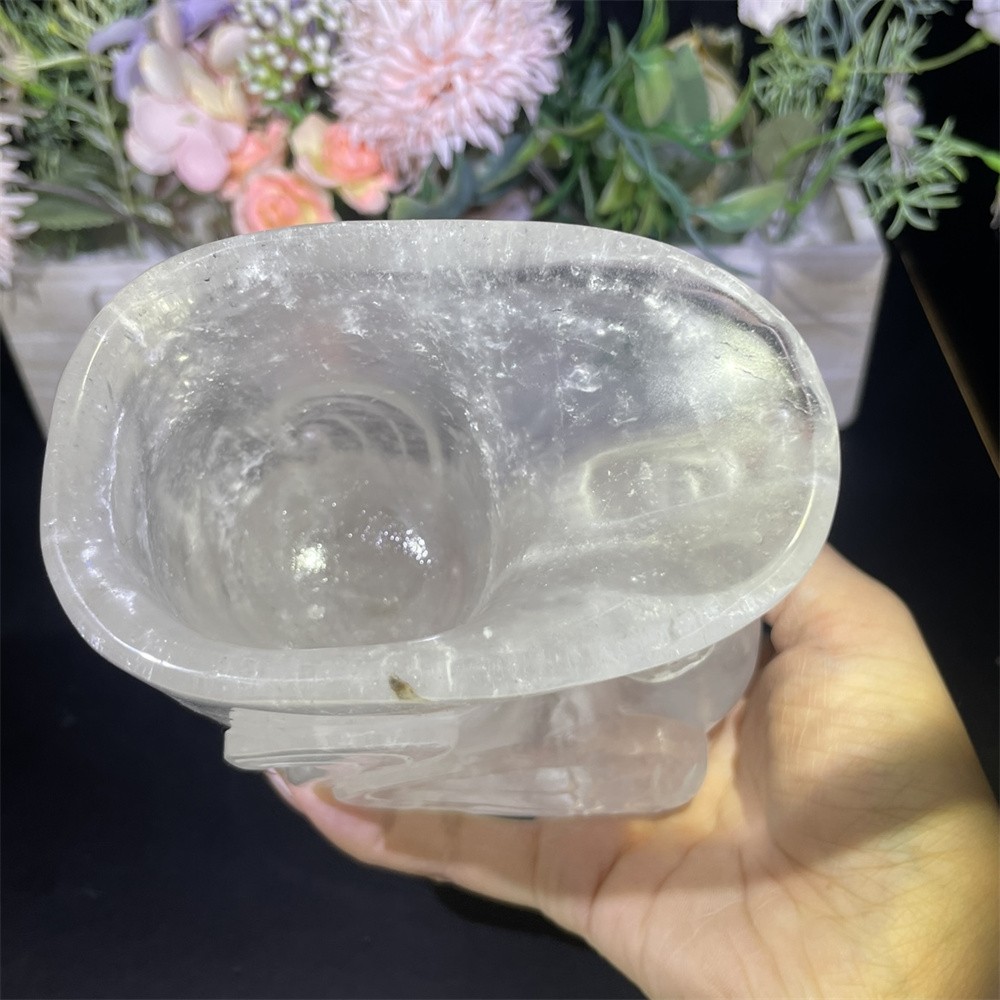 2.6LB 5.1″ Nartural Clear Quartz Art Cup Carved Crystal Reiki Quartz Decor Gift