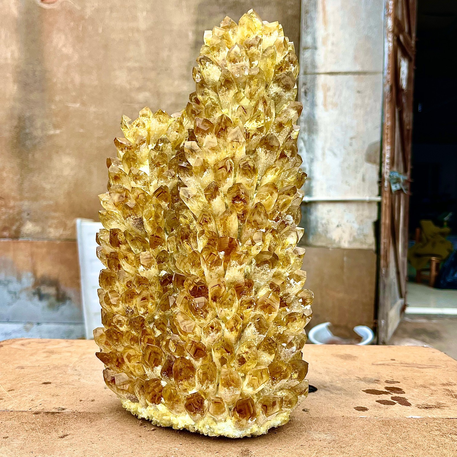 18.88LB Yellow Ghost Phantom Crystal Cluster Flower Raw Crystal Heal Quartz Deco