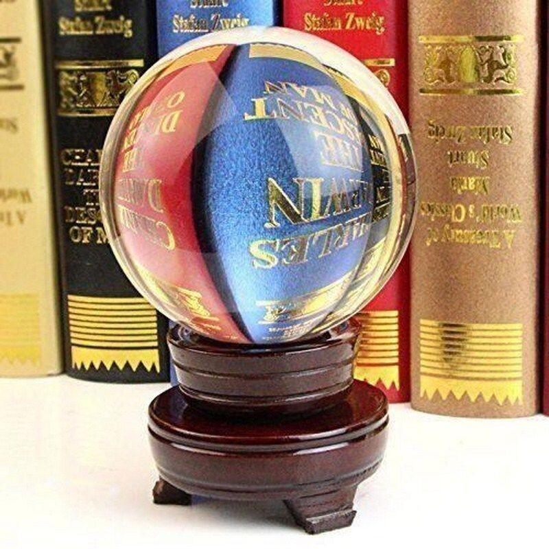 LONGWIN 120MM Clear Crystal Ball 4.8Inch Glass Sphere Photo Prop Free Stand