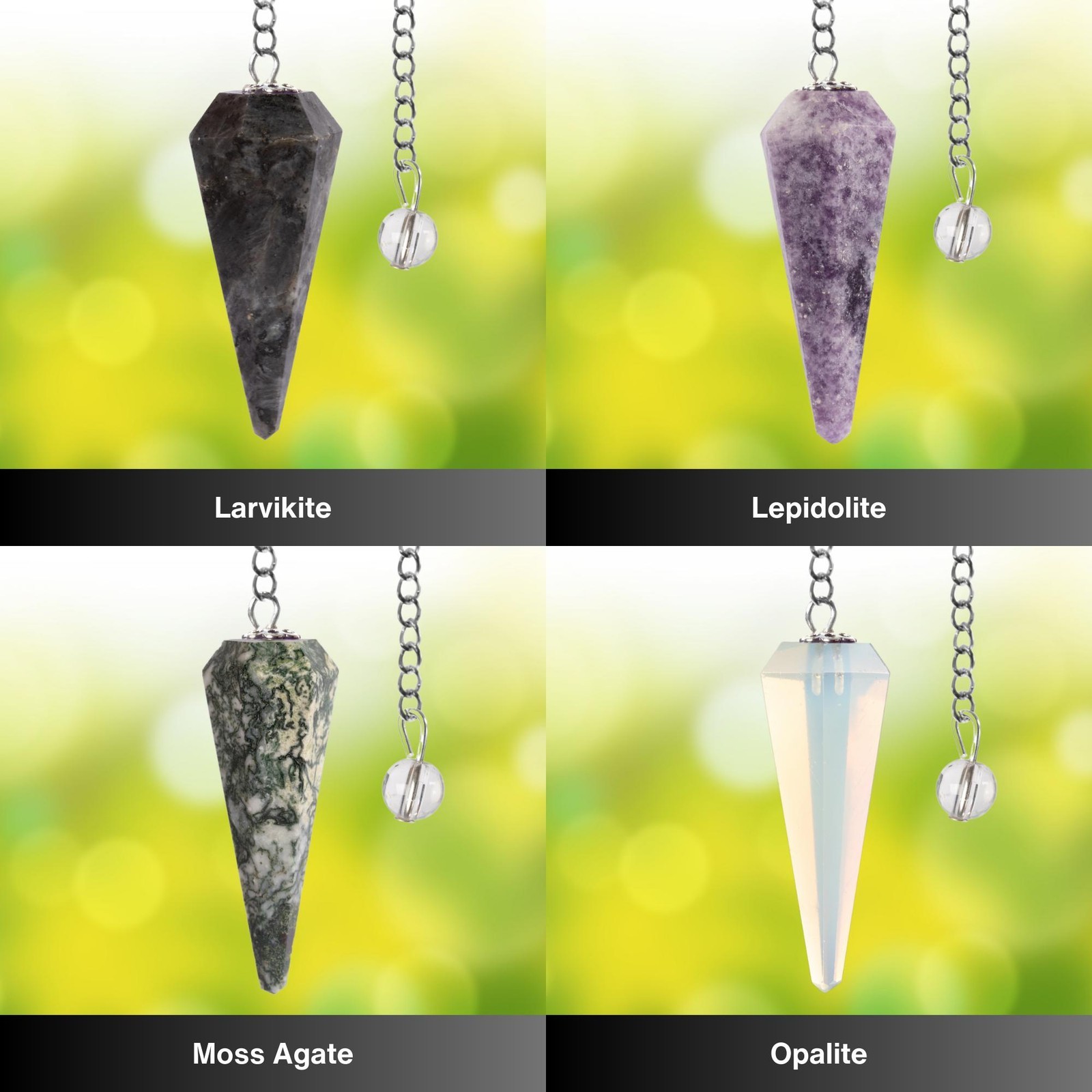 Pendulum Crystals, Divination Tool, Energy Work, Reiki, Grid ,Dowsing, 35 Types
