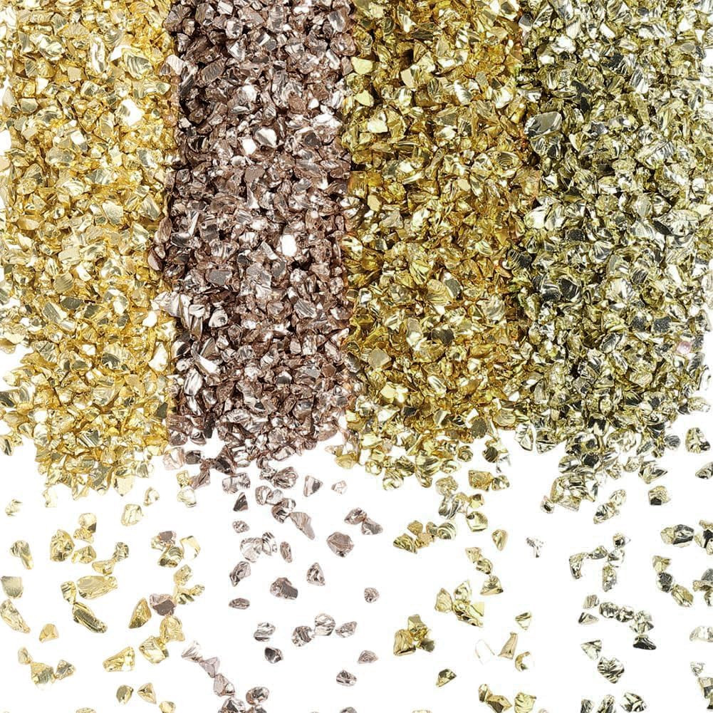 1 Box 150G 5 Colors Small Crushed Crystals Pink Broken Glass Bulk Metallic Chips