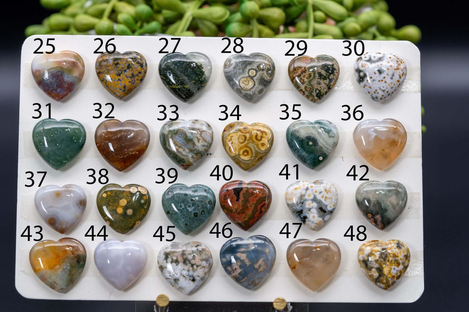 Ocean Jasper – Heart (Old Mine) – Set 1