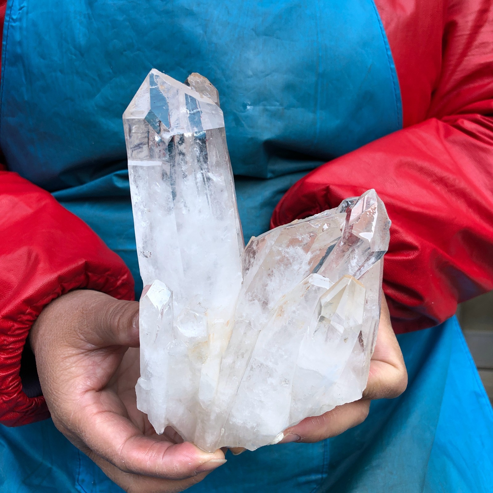 2 pieces 4.99LB Natural Transparent White Quartz Crystal Cluster Specimen 3519