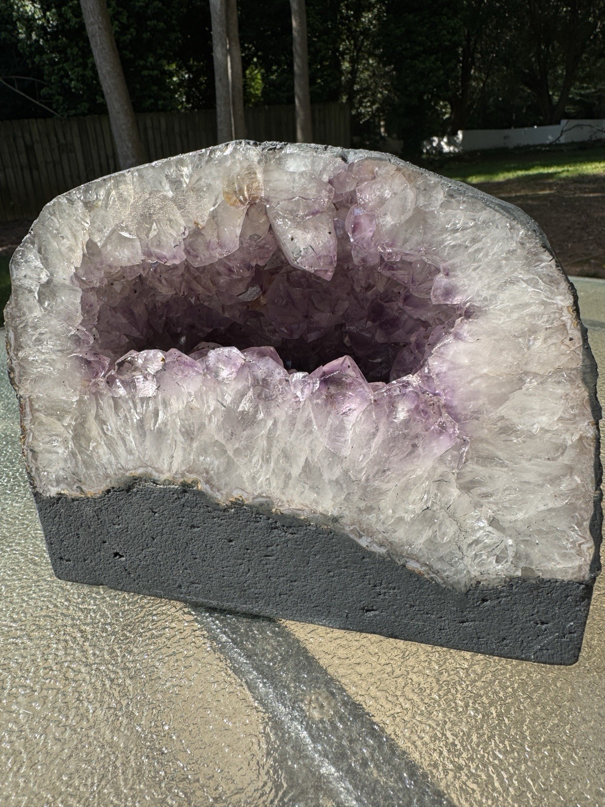 Large Amethyst Crystal 10 Pound Geode Cave Cluster Specimen Cut Base 10 lb