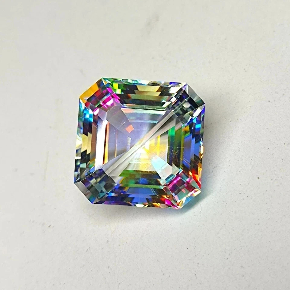 51.0 Ct Natural Certified Asscher Cut Multi-Color “Mystic Topaz” Gemstone