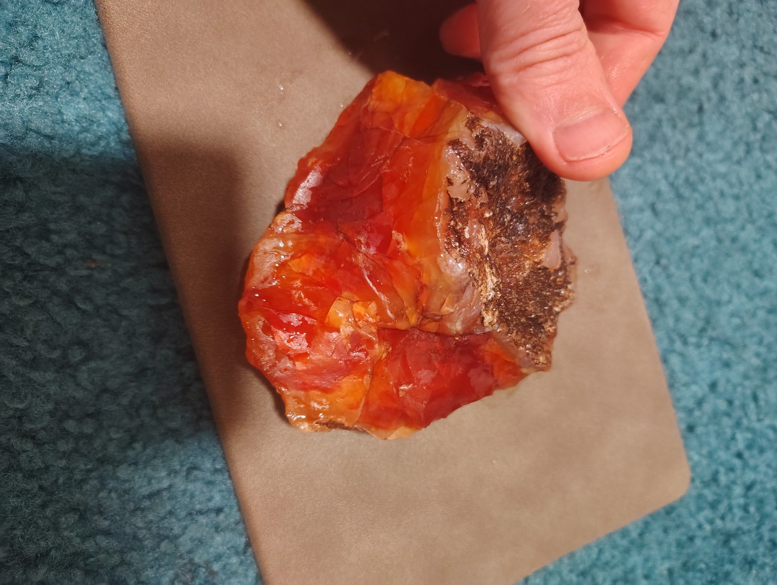 Uncut Oregon carnelian agate, Beautiful red, multi-color, 100% Natural specimen.
