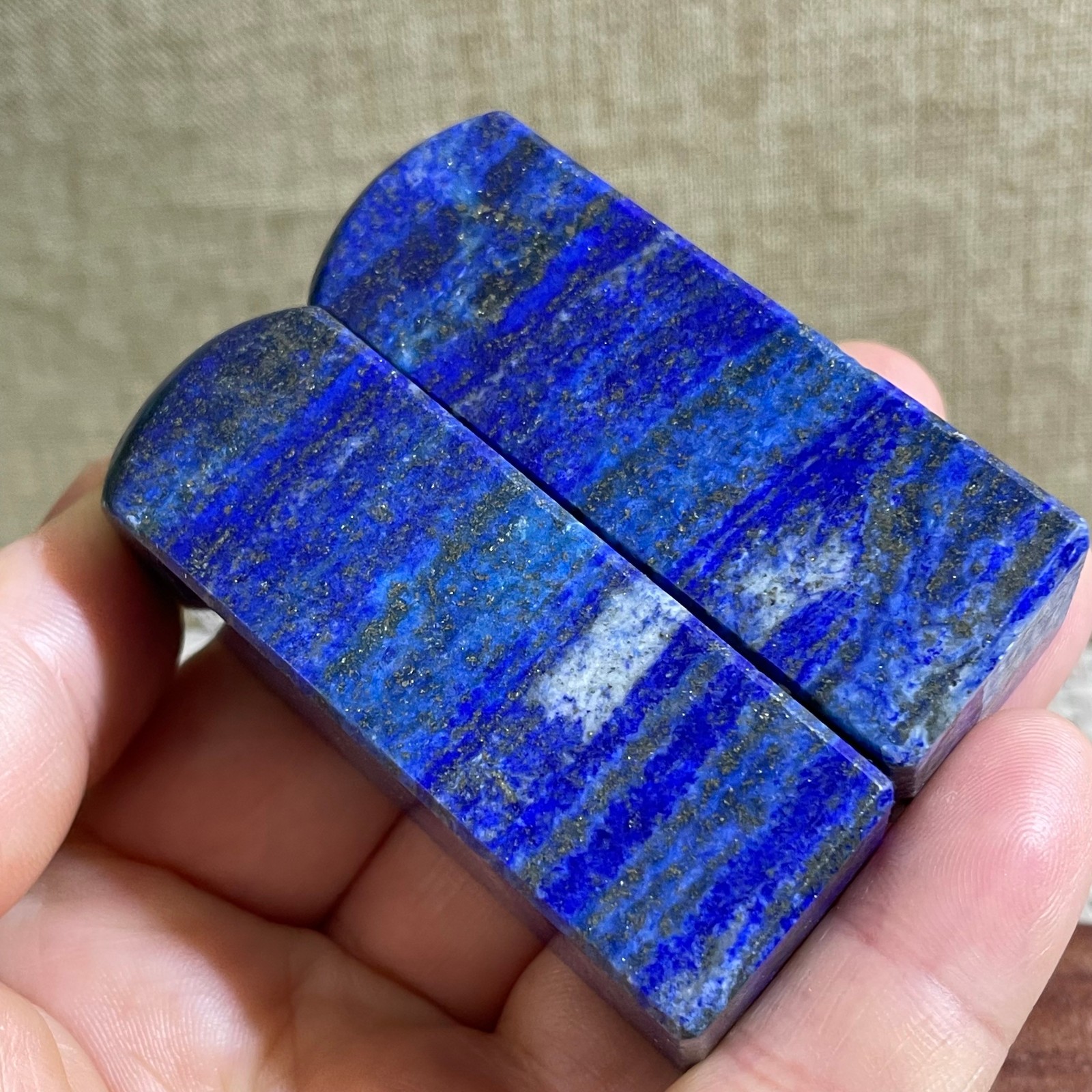 158g Natural Lapis Lazuli quartz Carved Crystal Decoration Reiki Healing 2pcs