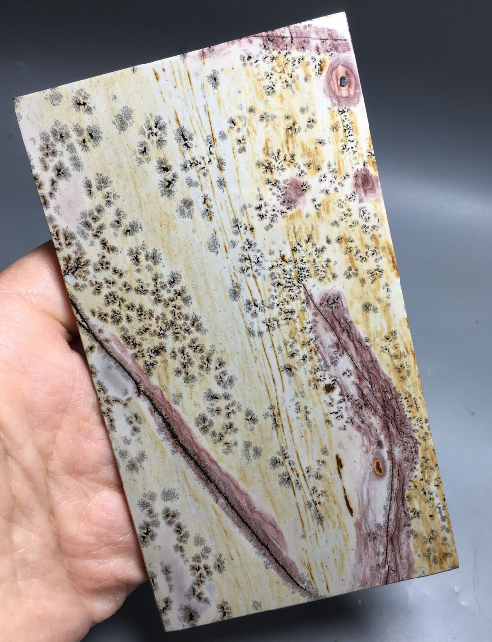173g NATURAL dendritic traditional paiting slab QUARTZ CRYSTAL slab HEALING