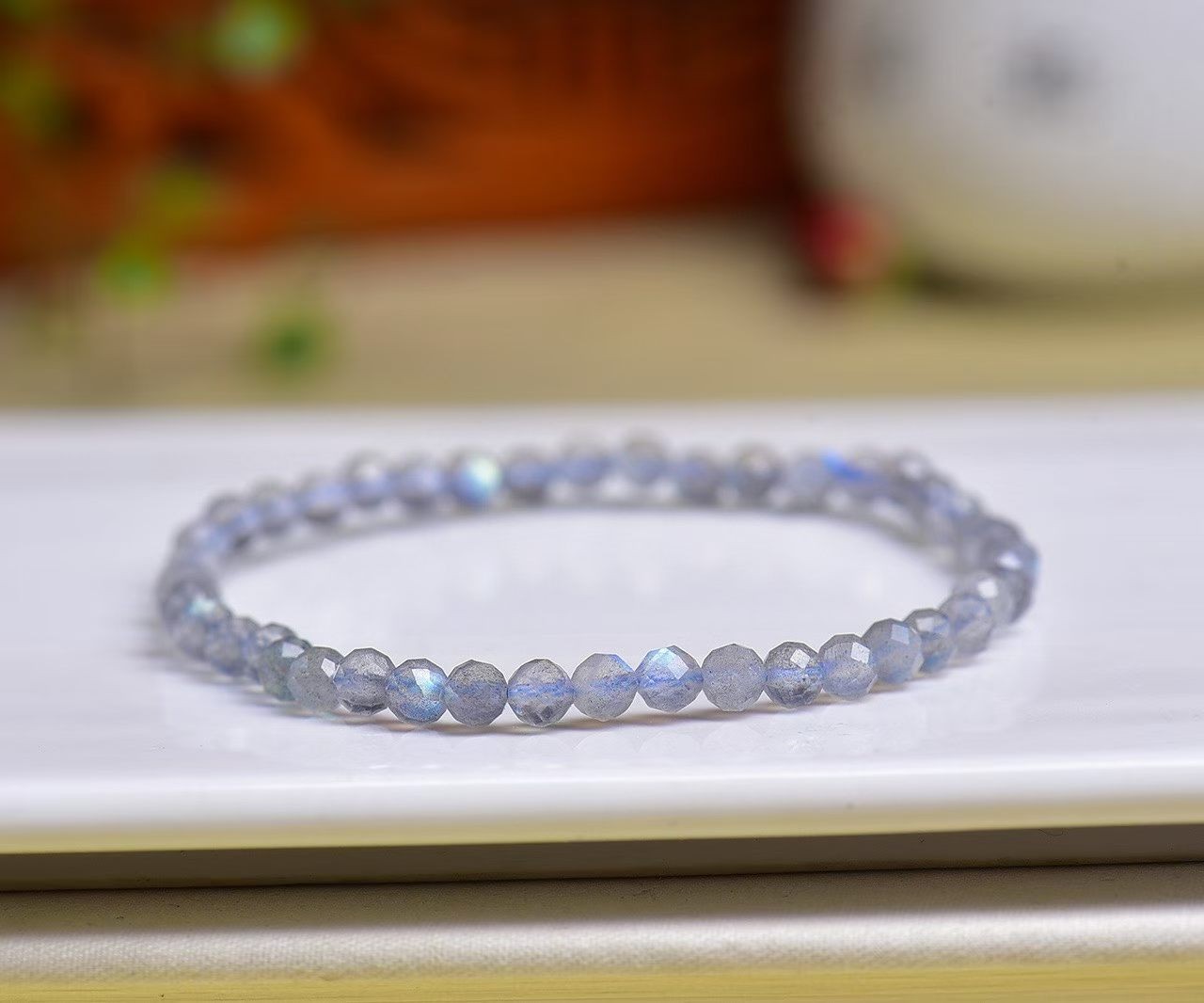 Wholesale 3pcs Labradorite Polyhedron Bracelet 4mm Crystal Healing Bracelet