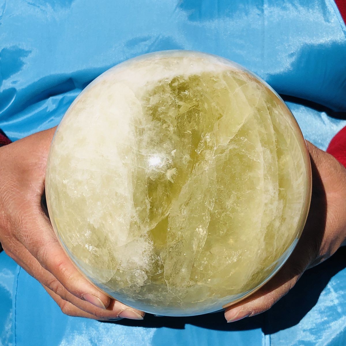 8.09LB Natural Yellow Crystal Ball Quartz Yellow Crystal Ball Healing