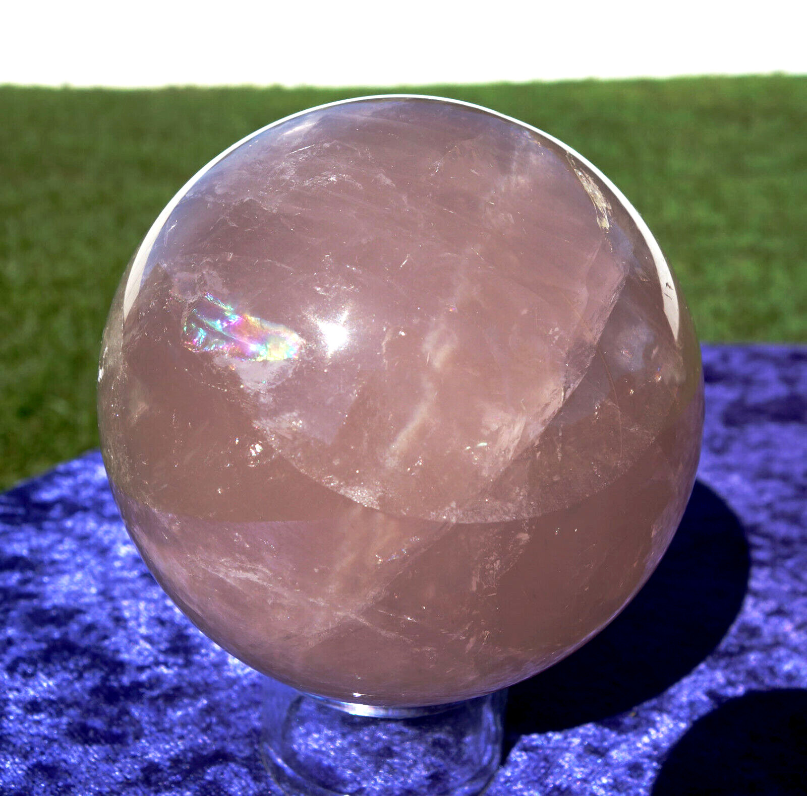 Rich Vivid PINK STAR ROSE Quartz Crystal Sphere Ball DEEP Fantastic COLOR