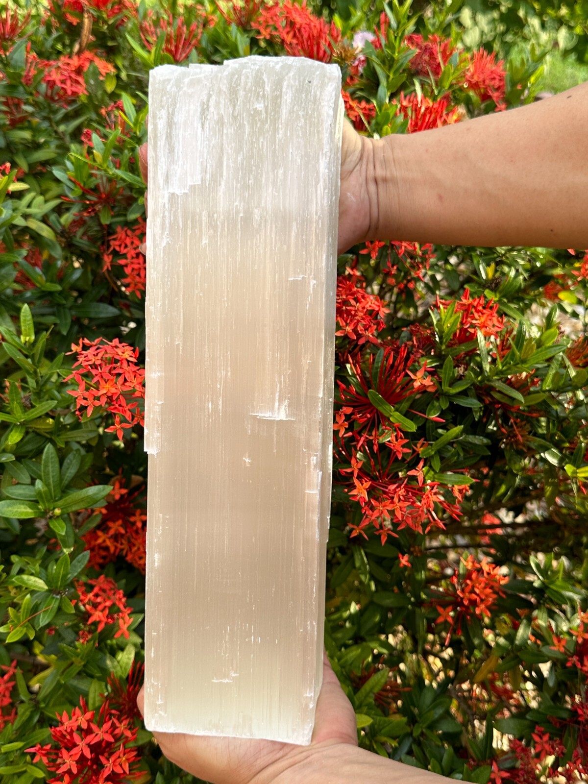 Jumbo Selenite log, Natural White Crystal Huge Selenite Log, Giant Raw Selenite