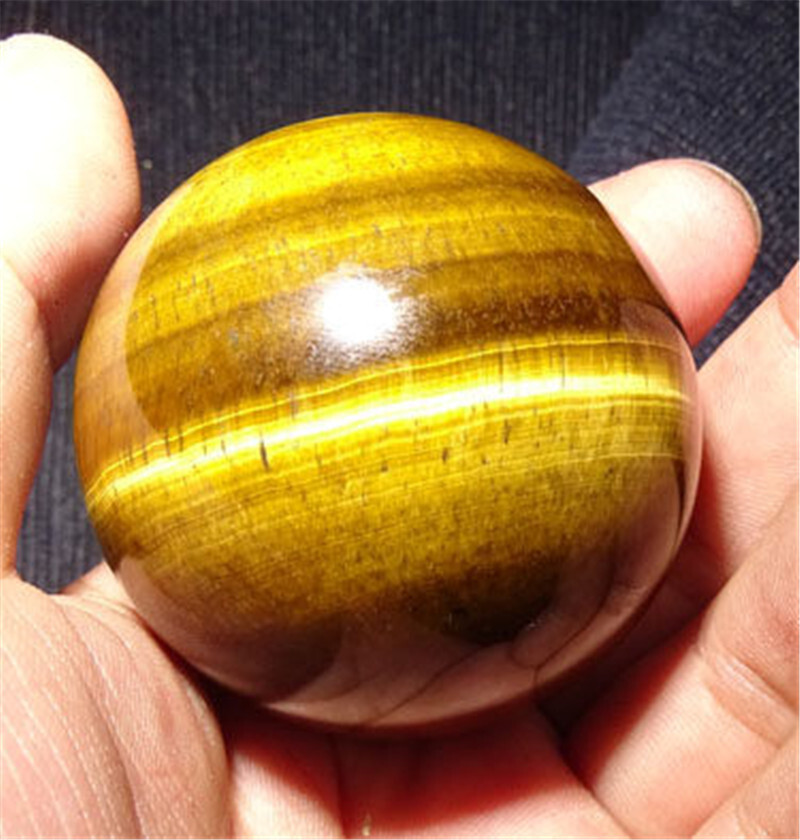 AAAA 40mm Natural Tiger’s eye jasper sphere Quartz Crystal Ball Healing US Ship