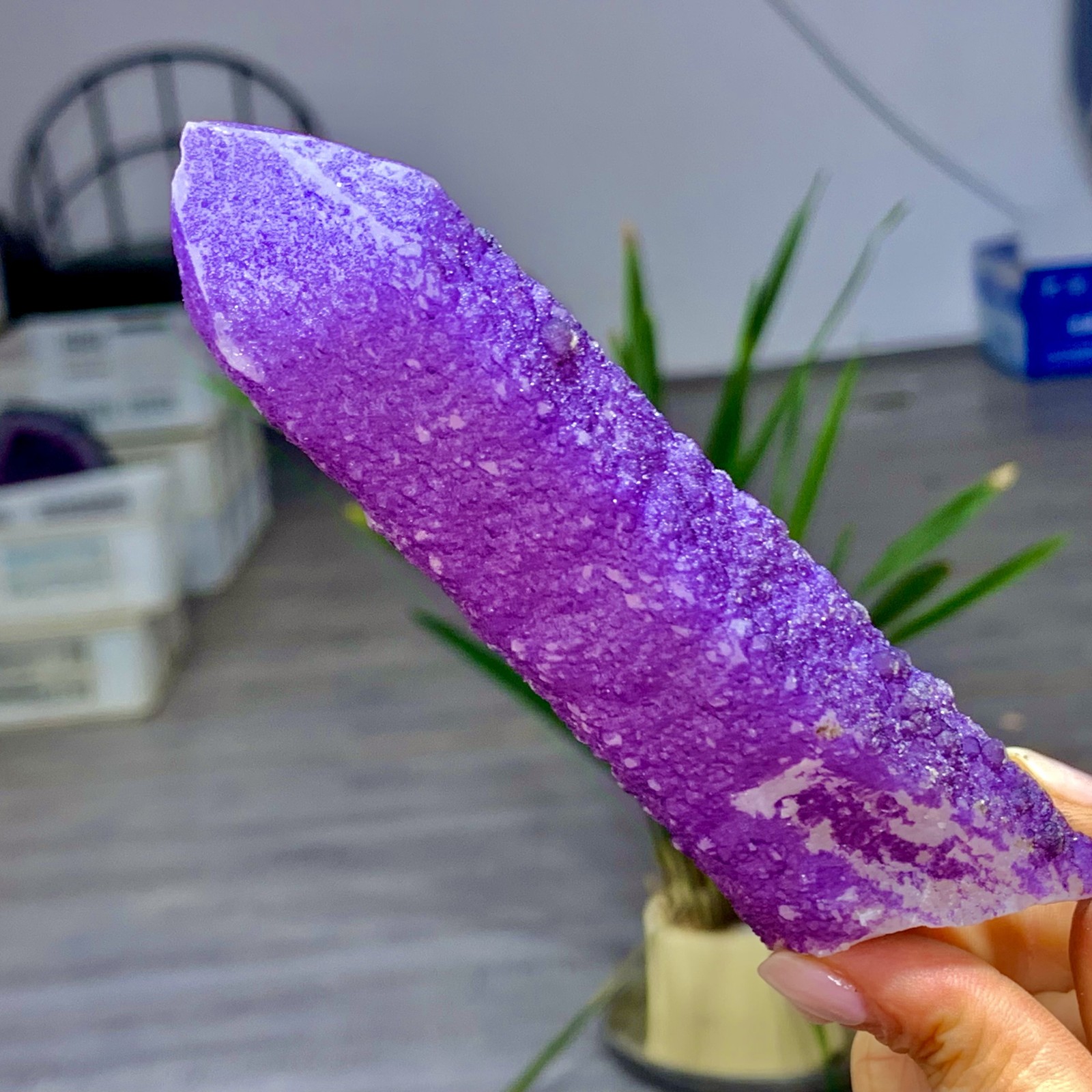 171GNatural Inner Mongolia purple fluorite crystal calcite symbiotic mineral