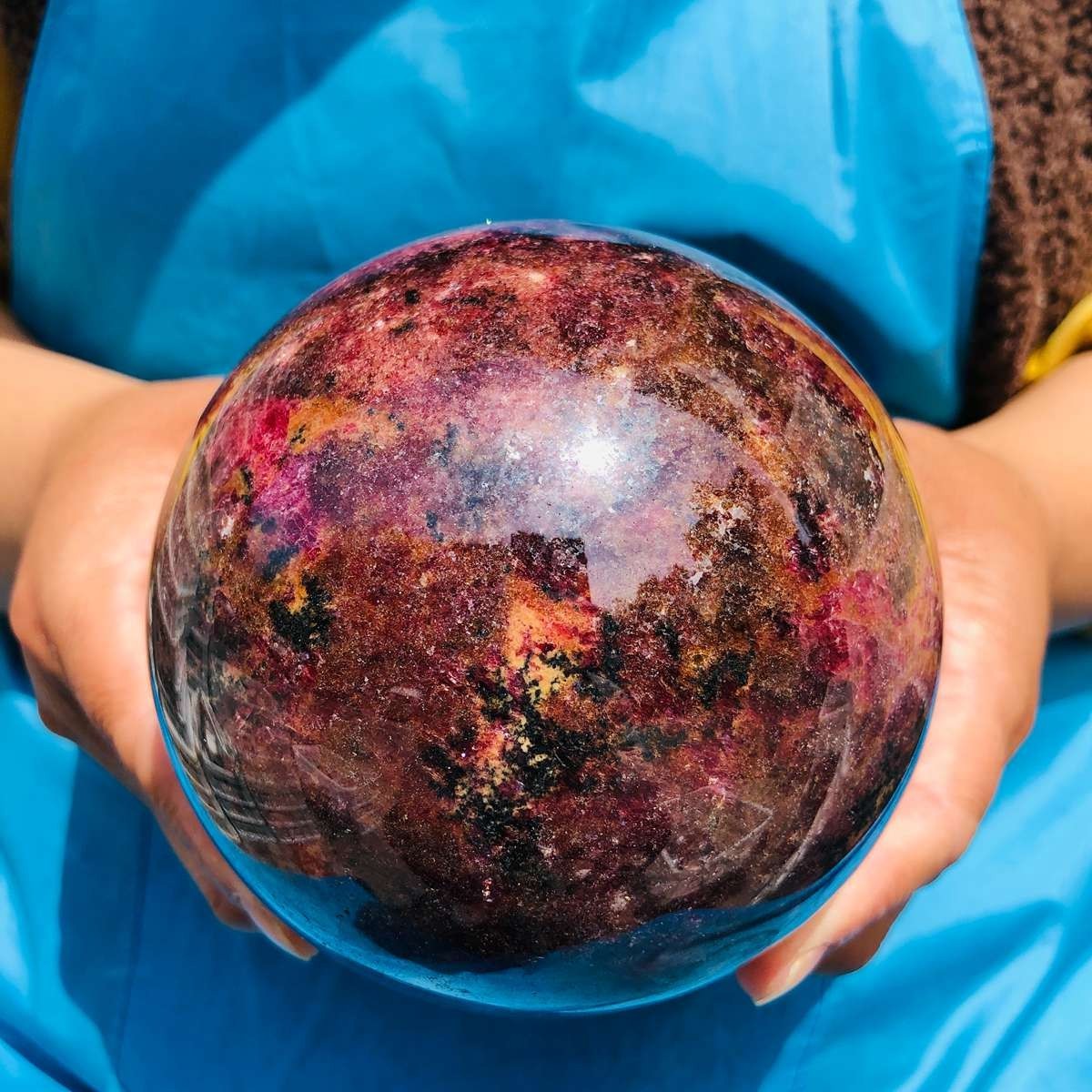 5.47LB Natural Rose Grey Crystal Ball Quartz Crystal Reiki Healing Stone 4794