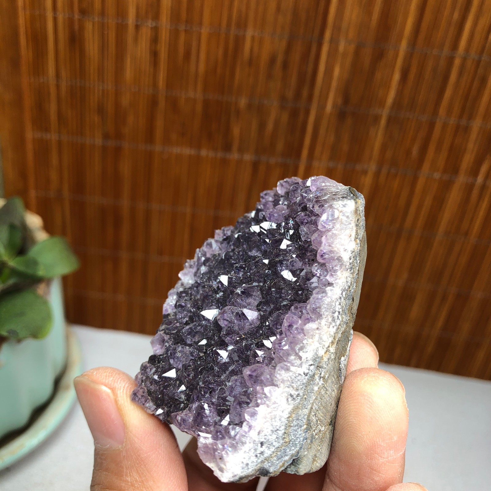 50mm NATURAL amethyst point purple Crystal Cluster Mineral Specimen 92g A1447