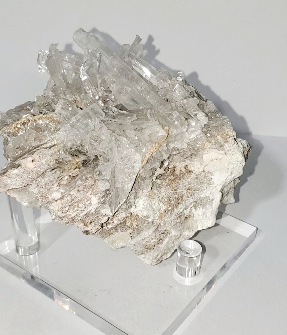 418g Hydroboracite with Gypsum Selenite Cluster